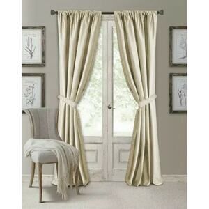 Elrene Home Versailles 52" x 84" Panel w/ tieback, Ivory LOT OF 2 pkgs. NEW
